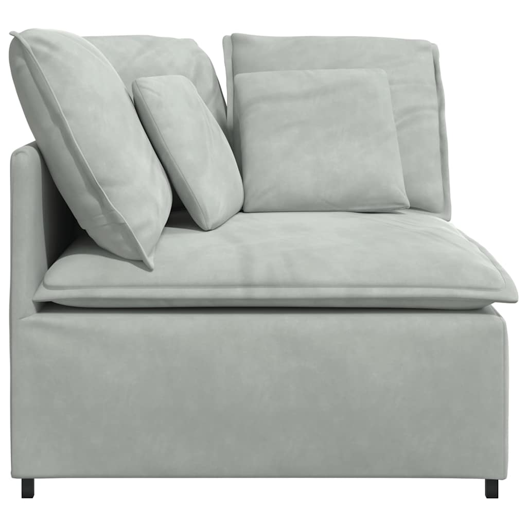 vidaXL Modułowy Narożnik Sofa z Poduszkami Jasnoszary 100 cm