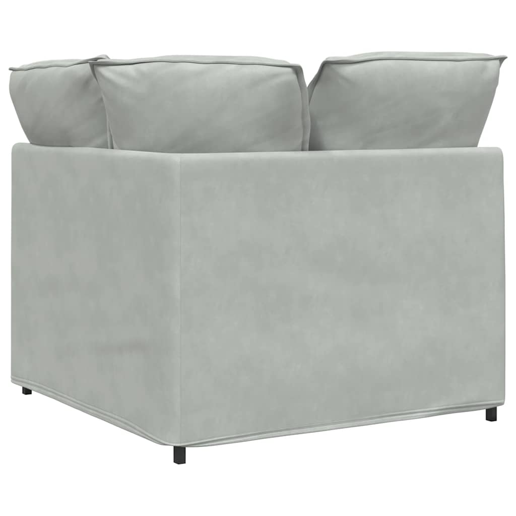 vidaXL Modułowy Narożnik Sofa z Poduszkami Jasnoszary 100 cm