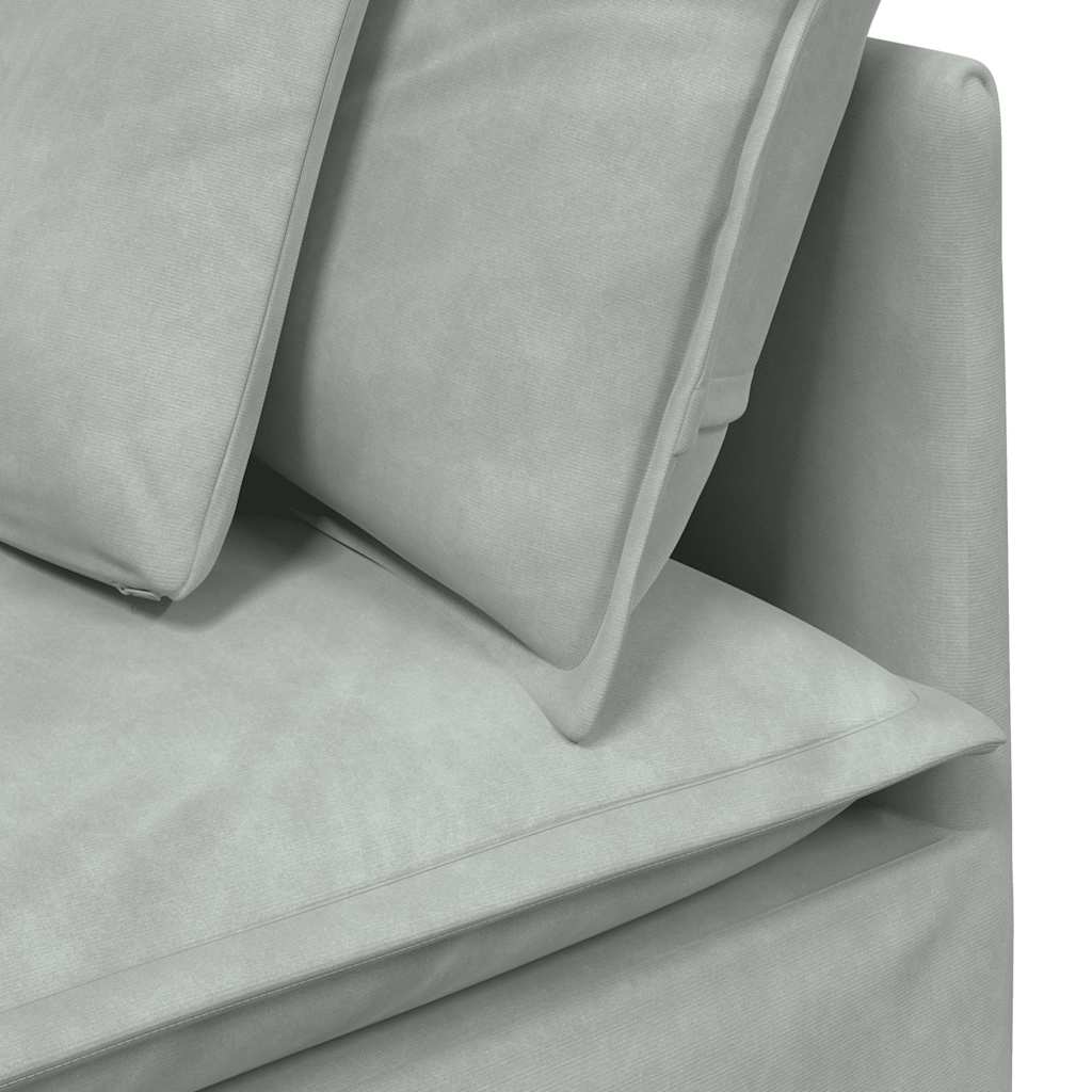vidaXL Modułowy Narożnik Sofa z Poduszkami Jasnoszary 100 cm