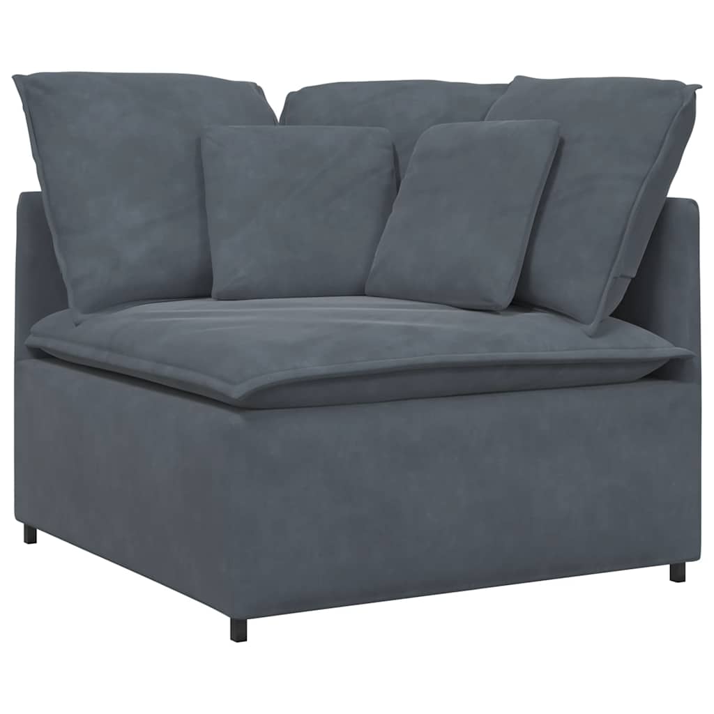 vidaXL Modułowy Narożnik Sofa z Poduszkami Ciemnoszary 100 cm