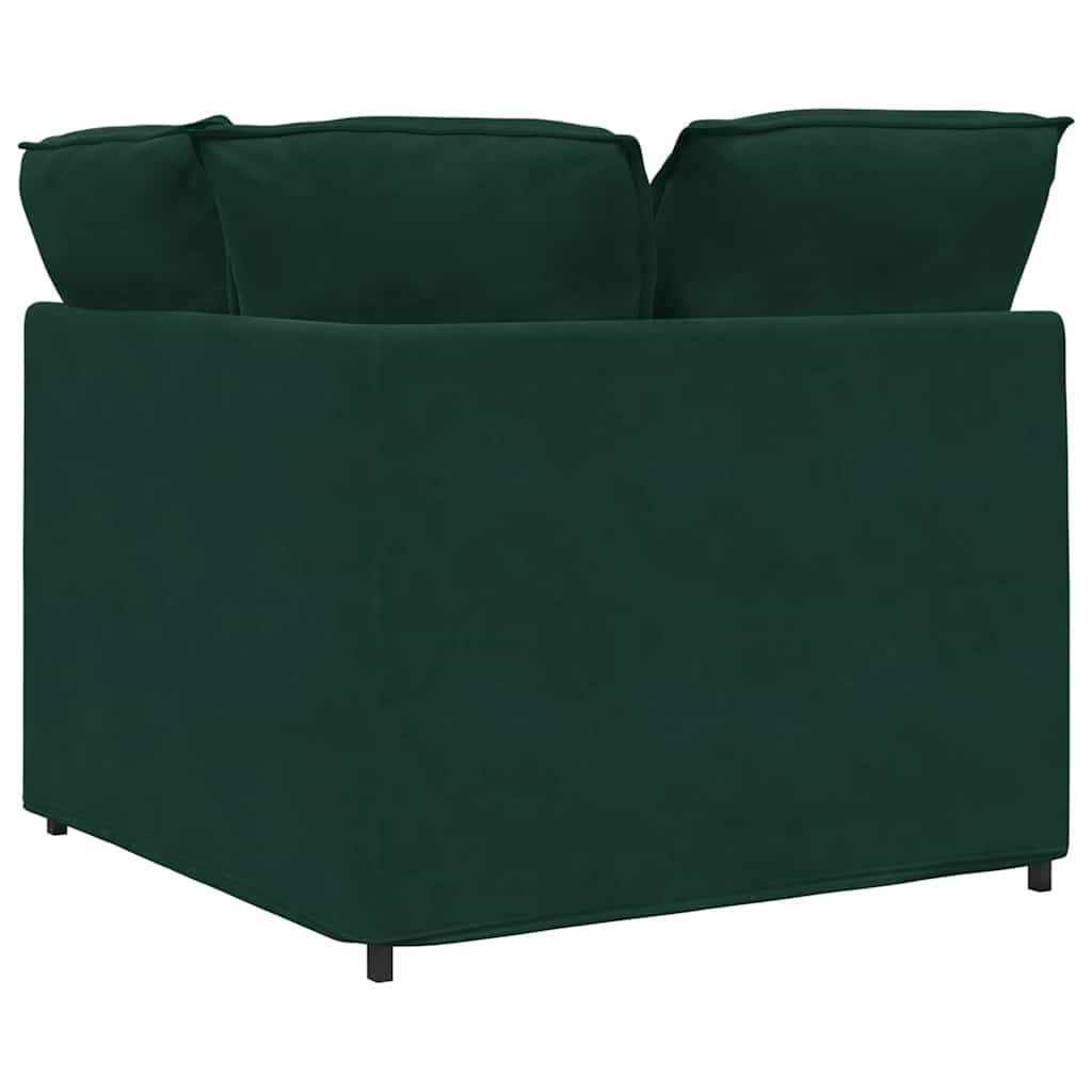vidaXL Modułowy Narożnik Sofa z Poduszkami Ciemnozielony 100 cm