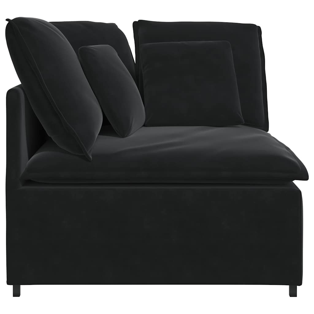 vidaXL Modułowy narożnik modułowy z poduszkami czarny 100 cm