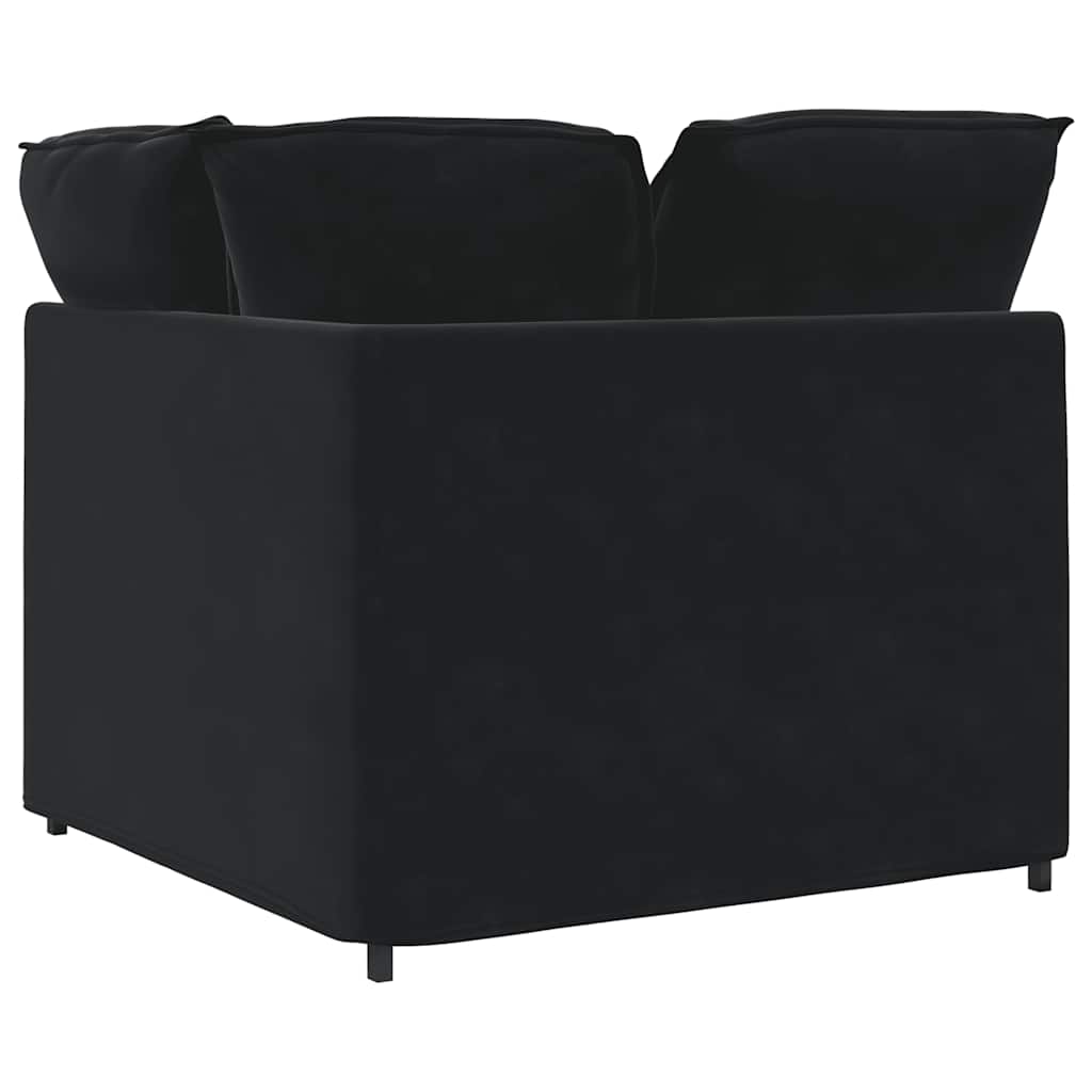 vidaXL Modułowy narożnik modułowy z poduszkami czarny 100 cm