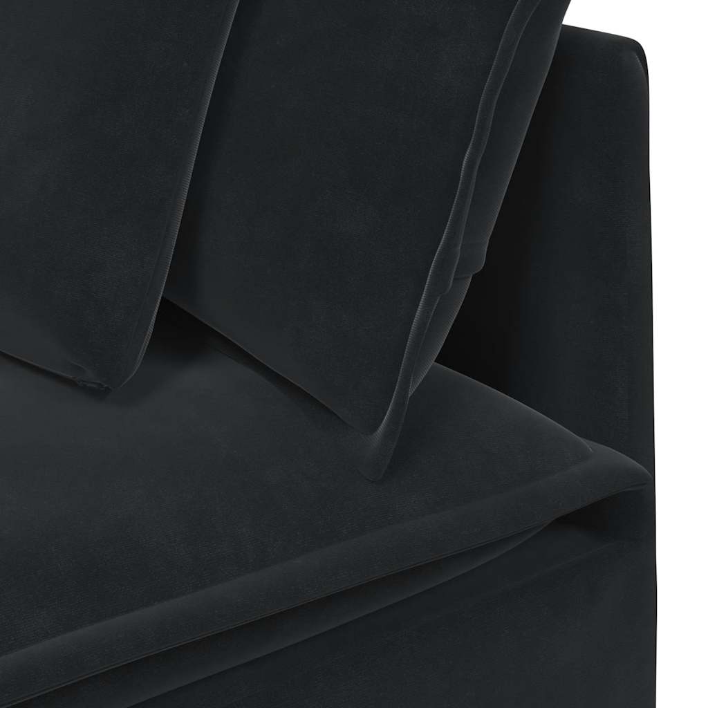 vidaXL Modułowy narożnik modułowy z poduszkami czarny 100 cm
