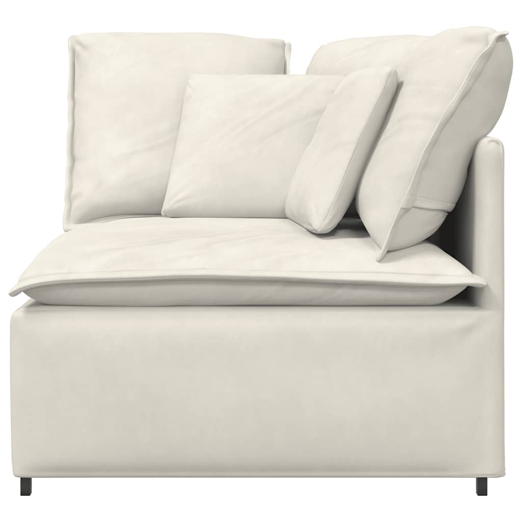 vidaXL Modułowy Narożnik Sofa z Poduszkami Kremowy 100 cm