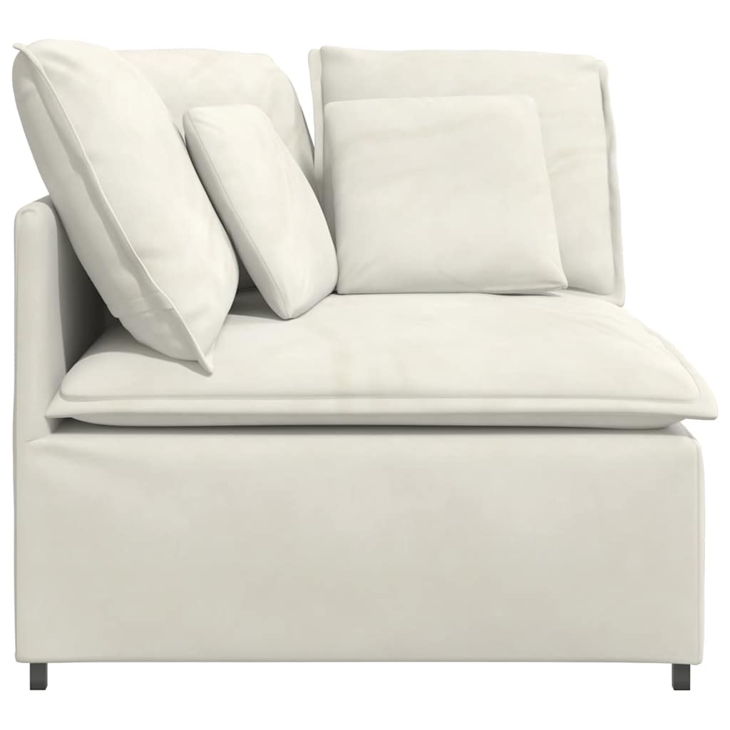 vidaXL Modułowy Narożnik Sofa z Poduszkami Kremowy 100 cm