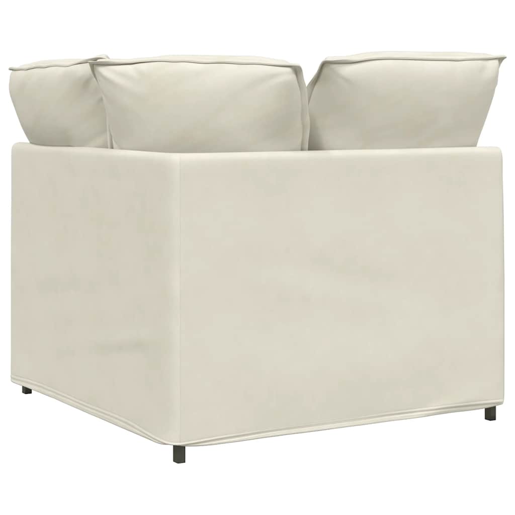 vidaXL Modułowy Narożnik Sofa z Poduszkami Kremowy 100 cm