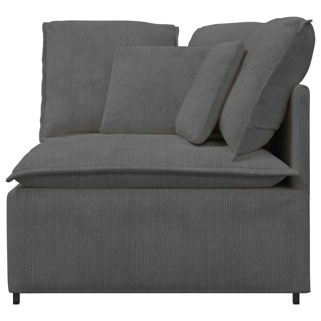 vidaXL Modułowy Narożnik Sofa z Poduszkami Ciemnoszary 100 cm