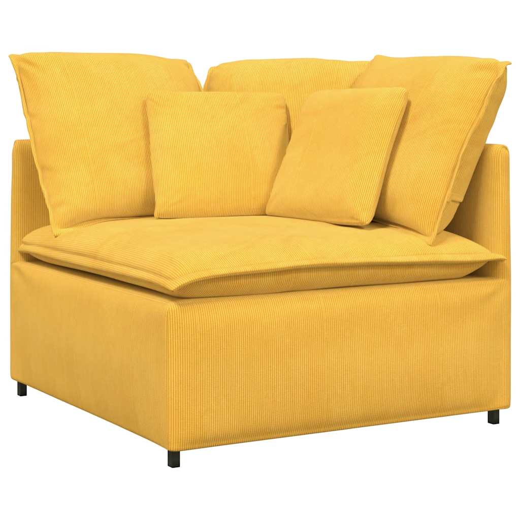vidaXL Modułowy Narożnik Sofa z Poduszkami Jasnożółty 100 cm