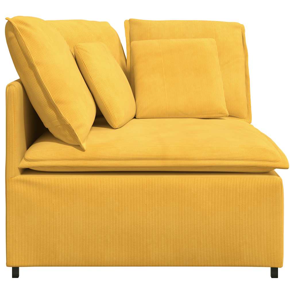 vidaXL Modułowy Narożnik Sofa z Poduszkami Jasnożółty 100 cm