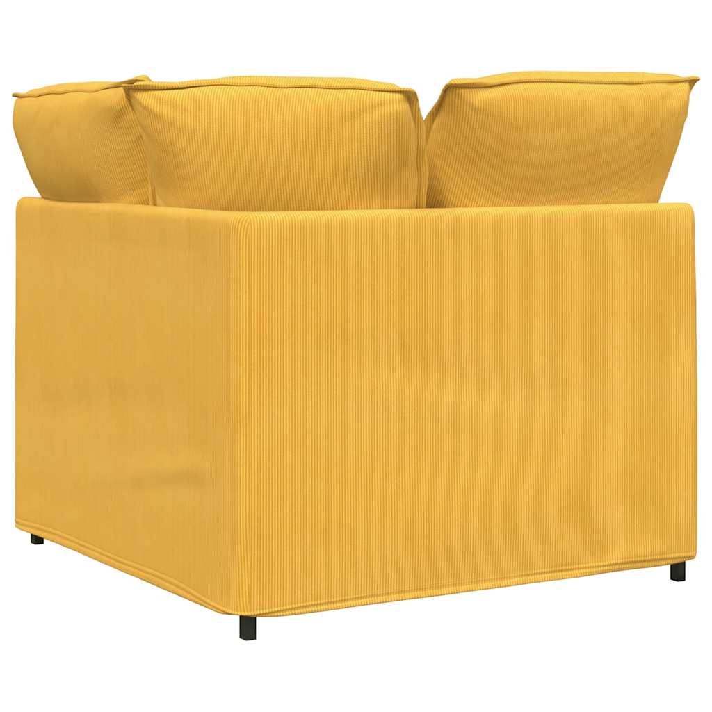 vidaXL Modułowy Narożnik Sofa z Poduszkami Jasnożółty 100 cm