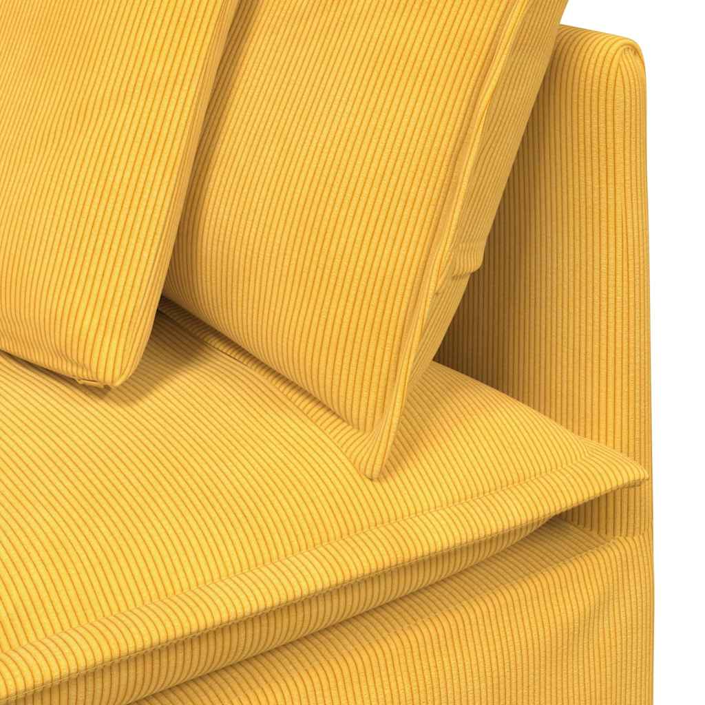 vidaXL Modułowy Narożnik Sofa z Poduszkami Jasnożółty 100 cm
