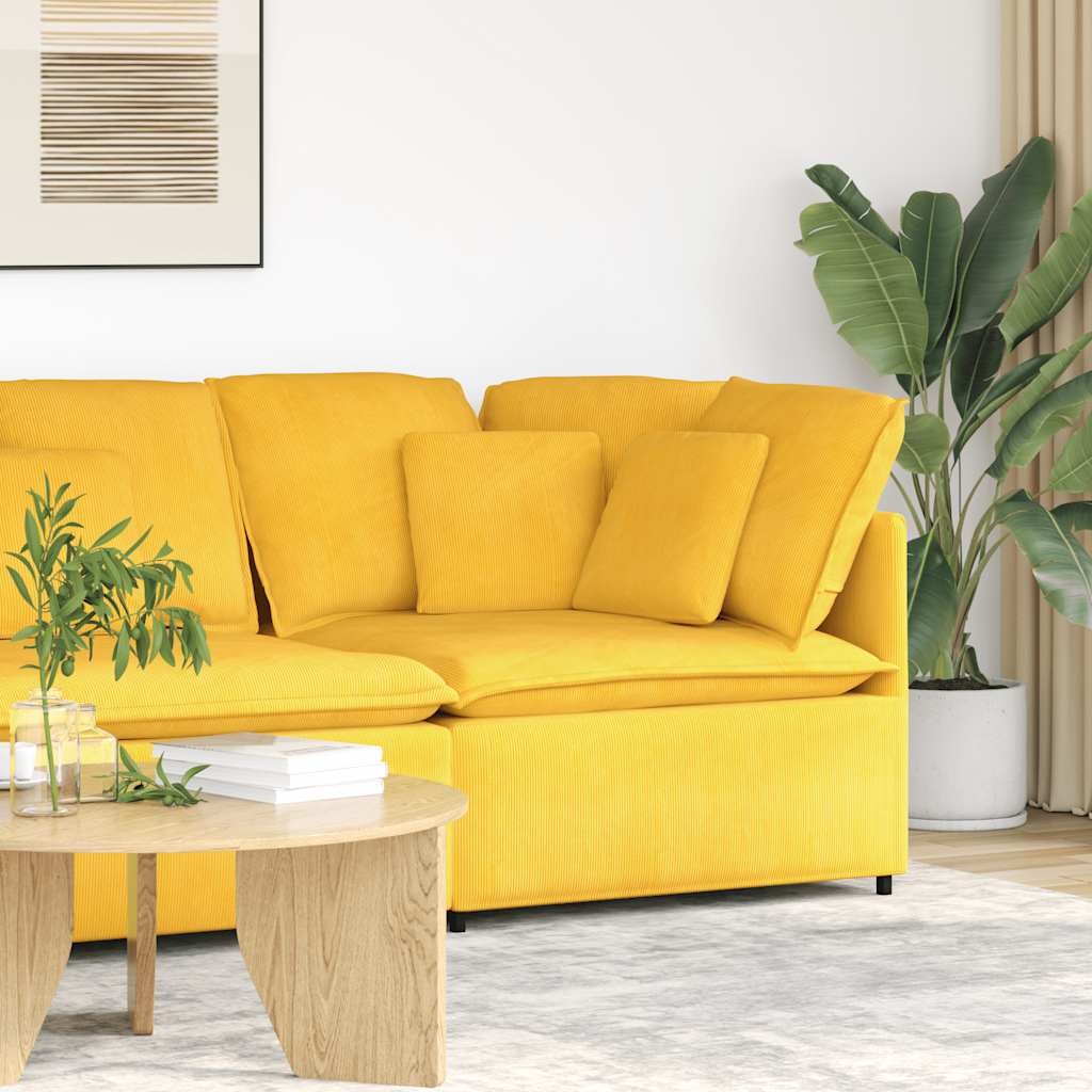 vidaXL Modułowy Narożnik Sofa z Poduszkami Jasnożółty 100 cm