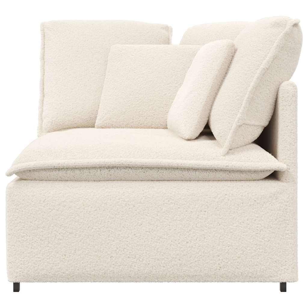 vidaXL Modułowy Narożnik Sofa z Poduszkami Kremowy 100 cm