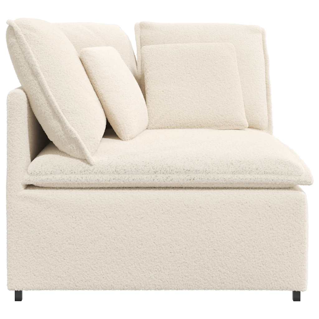 vidaXL Modułowy Narożnik Sofa z Poduszkami Kremowy 100 cm