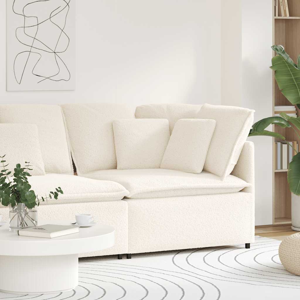 vidaXL Modułowy Narożnik Sofa z Poduszkami Kremowy 100 cm
