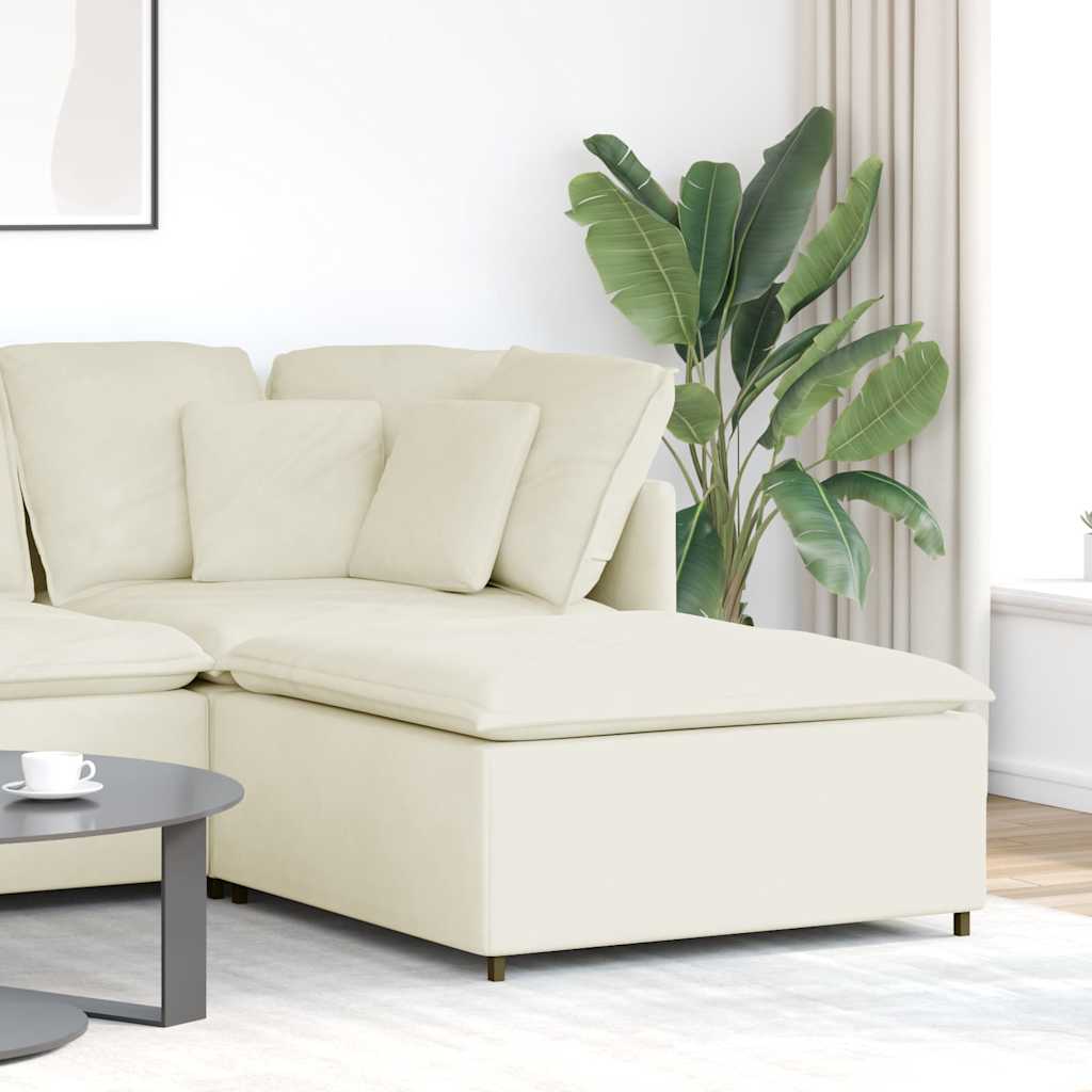 vidaXL Podnóżek do sofy modułowej modułowej kremowy 100x100x48 cm