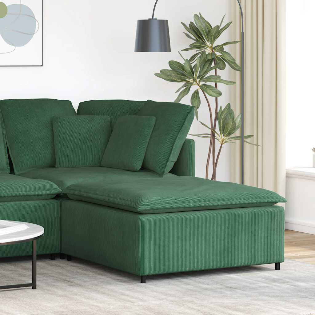 vidaXL Modułowy podnóżek do sofy modułowej ciemnozielona 100x100x48 cm