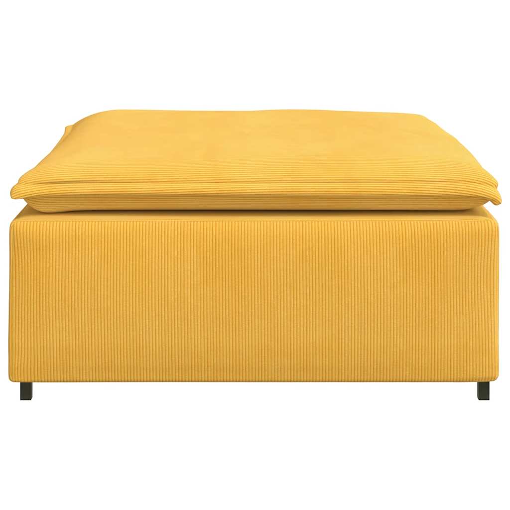 vidaXL Podnóżek do sofy modułowej modułowy jasnożółty 100x100x48 cm