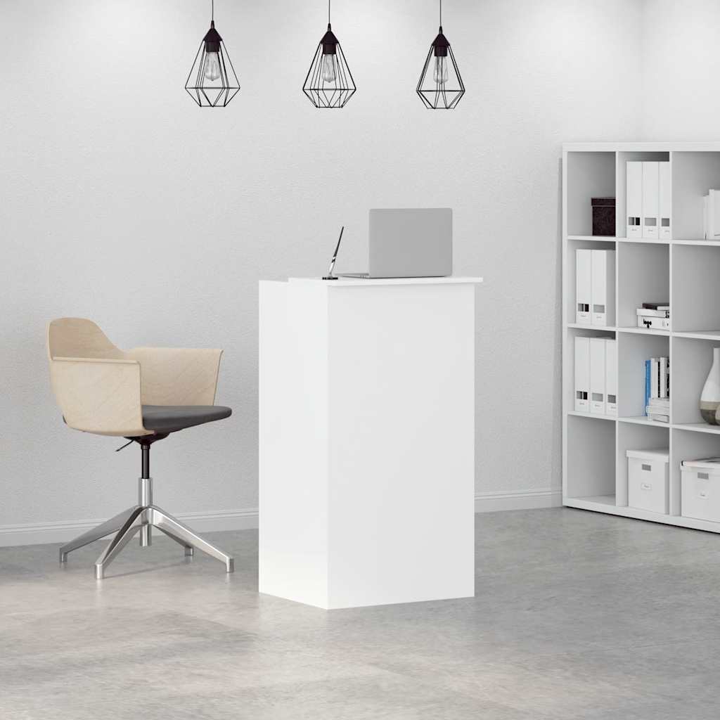 vidaXL Biurko recepcyjne białe 55x50x103,5 cm Drewno konstrukcyjne