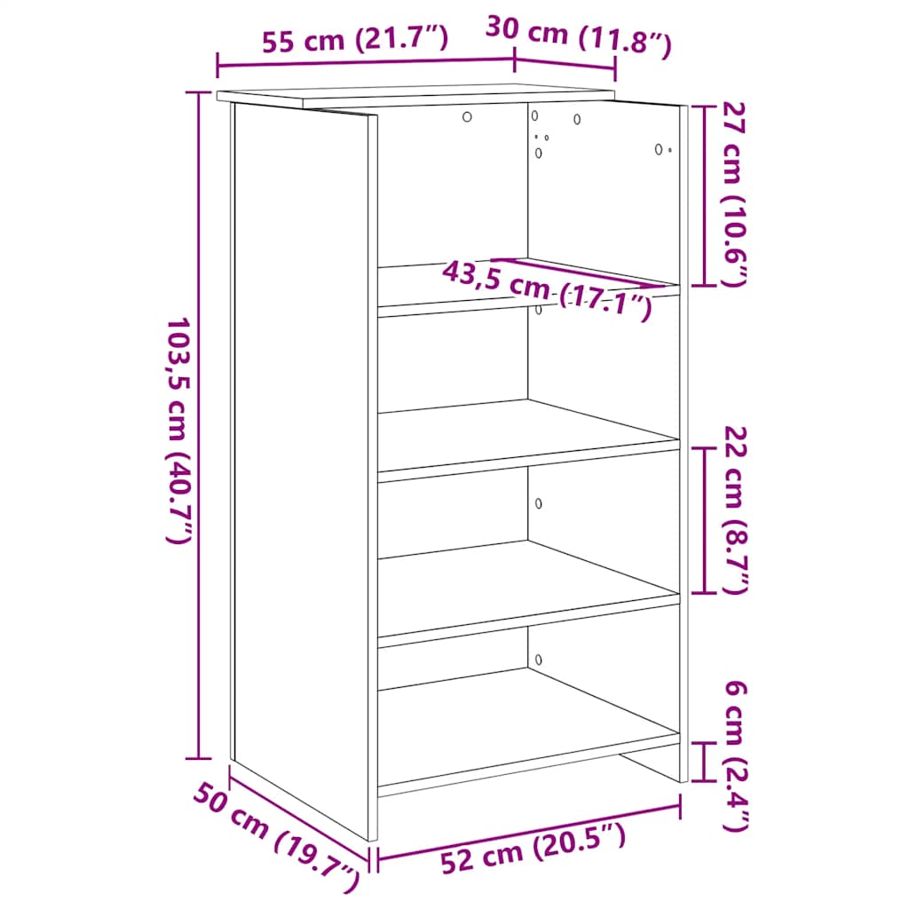 vidaXL Biurko recepcyjne białe 55x50x103,5 cm Drewno konstrukcyjne