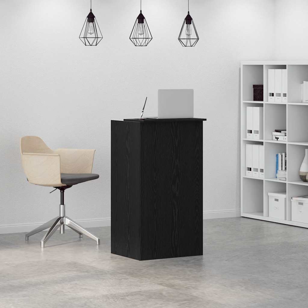 vidaXL Biurko recepcyjne czarne 55x50x103,5 cm Drewno klejone