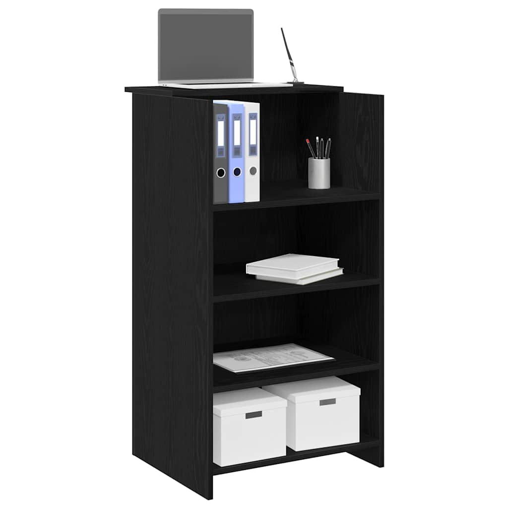 vidaXL Biurko recepcyjne czarne 55x50x103,5 cm Drewno klejone