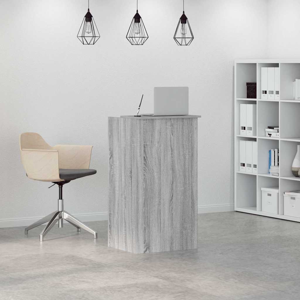 vidaXL Biurko recepcyjne szare Sonoma 55x50x103,5 cm Drewno klejone