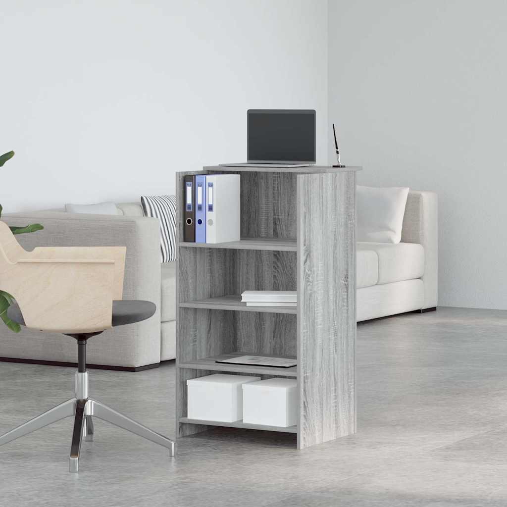 vidaXL Biurko recepcyjne szare Sonoma 55x50x103,5 cm Drewno klejone