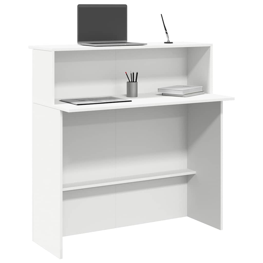 vidaXL Biurko recepcyjne białe 100x50x103,5 cm Drewno konstrukcyjne