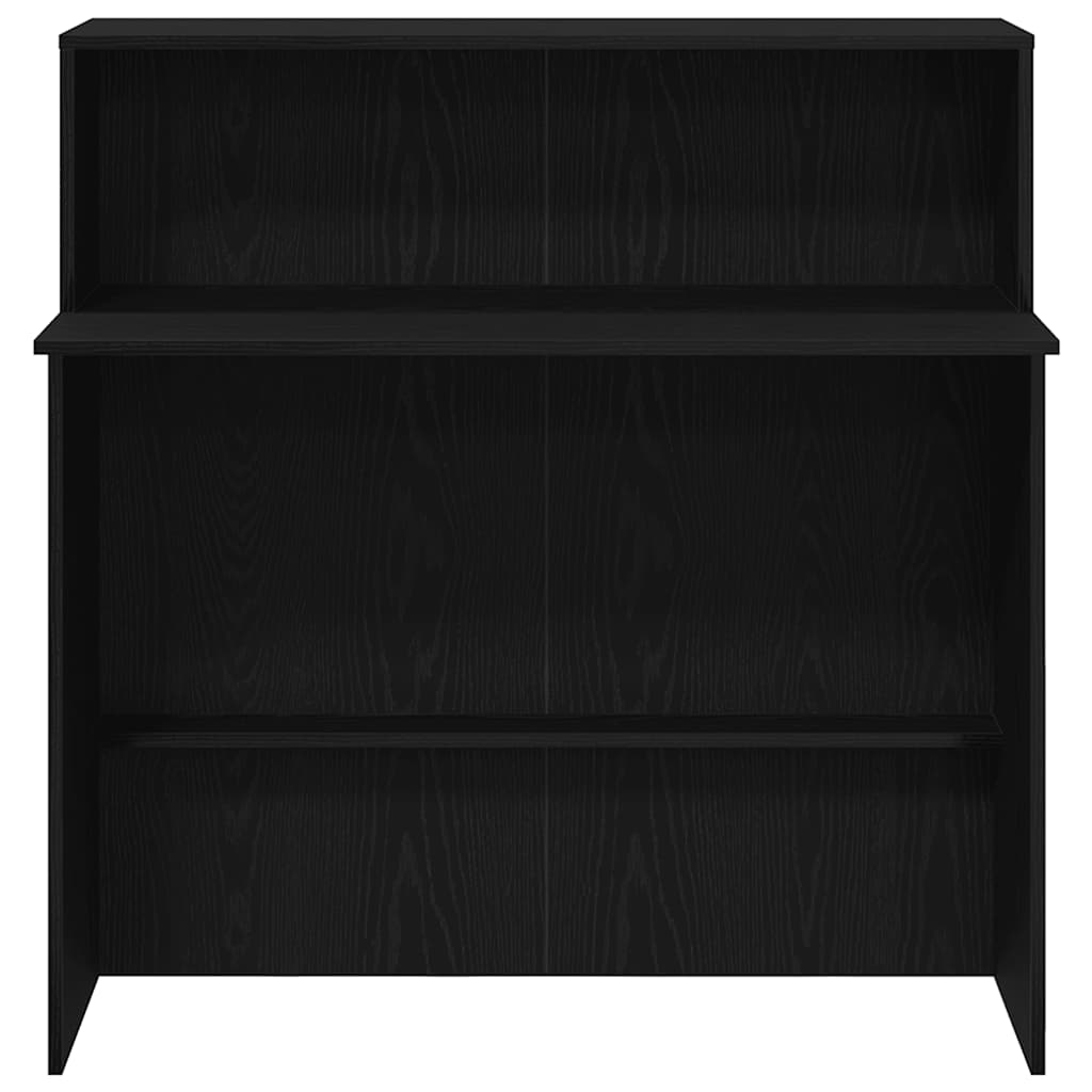 vidaXL Biurko recepcyjne czarne 100x50x103,5 cm Drewno klejone