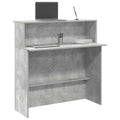 vidaXL Biurko recepcyjne betonowe szare 100x50x103,5 cm drewno klejone