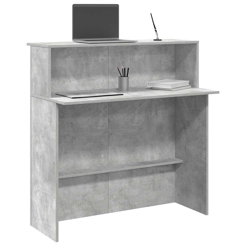 vidaXL Biurko recepcyjne betonowe szare 100x50x103,5 cm drewno klejone