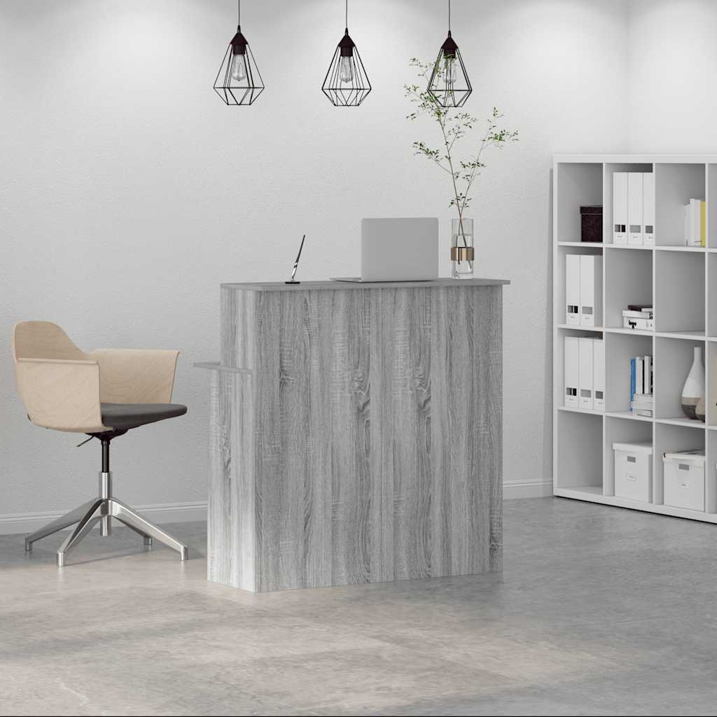 vidaXL Biurko recepcyjne szare Sonoma 100x50x103,5 cm Drewno klejone