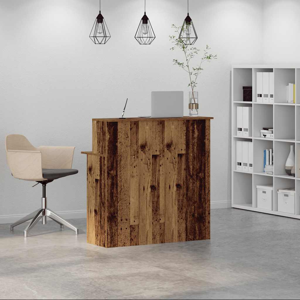 vidaXL Biurko recepcyjne Stare drewno 100x50x103,5 cm Drewno klejone