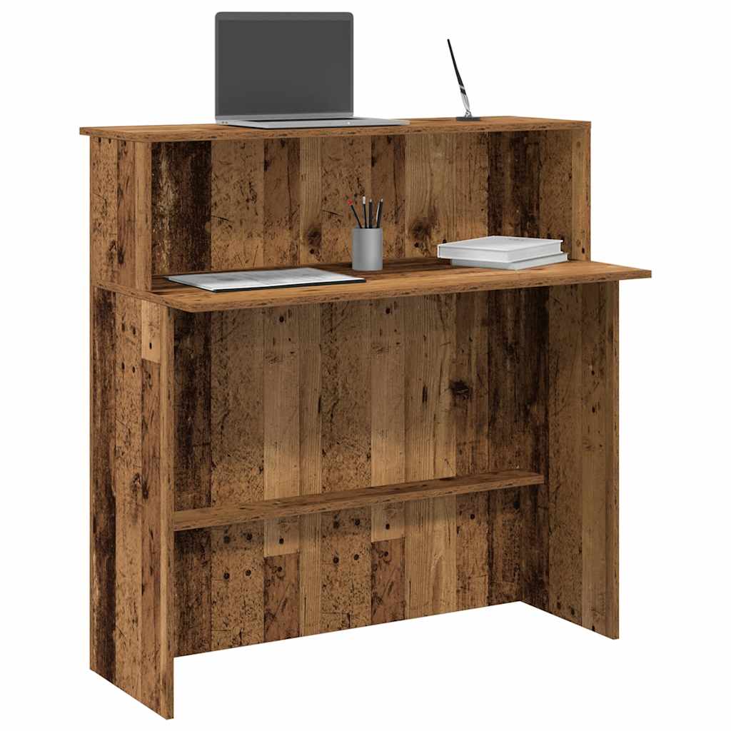 vidaXL Biurko recepcyjne Stare drewno 100x50x103,5 cm Drewno klejone