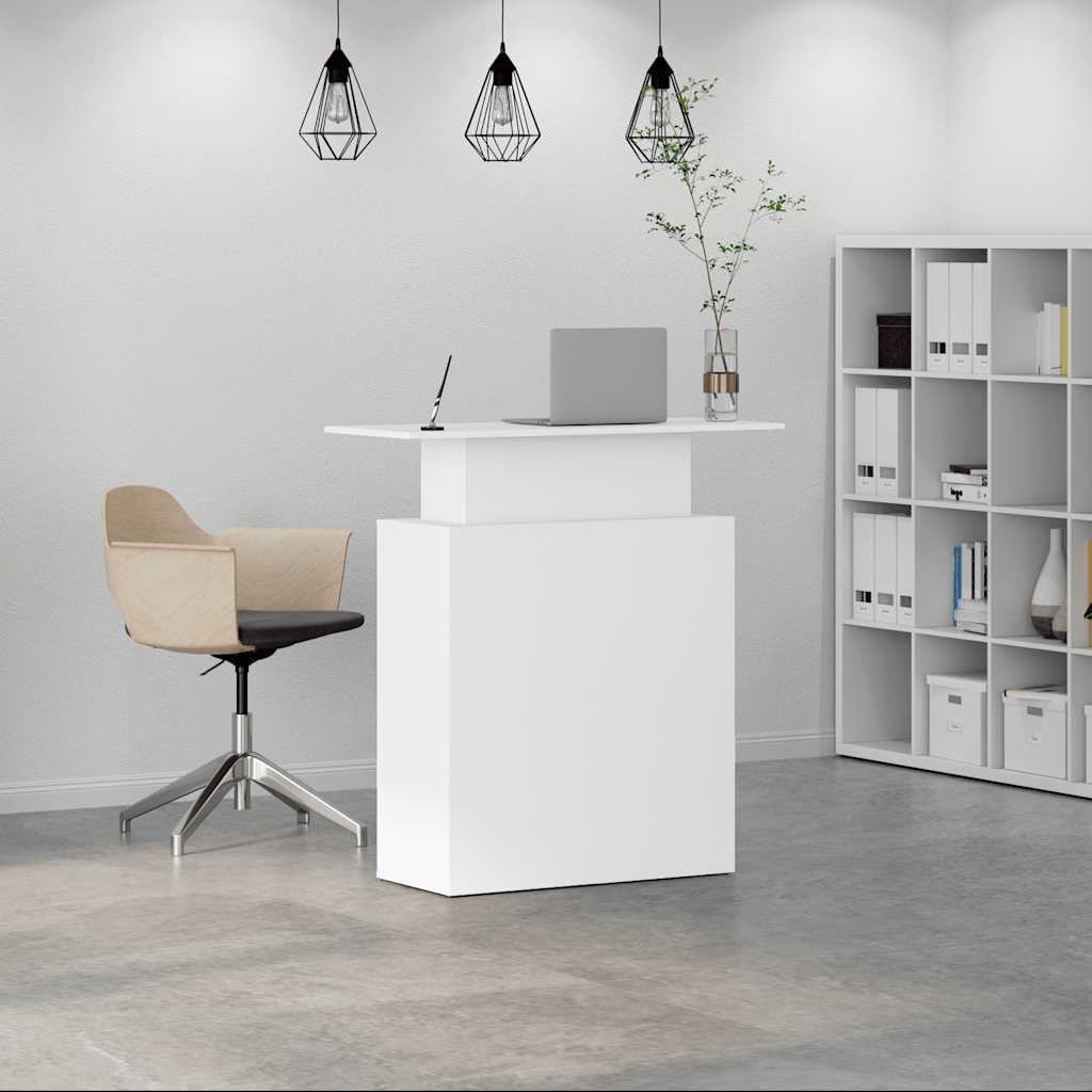 vidaXL Biurko recepcyjne białe 100x40x104 cm Drewno konstrukcyjne