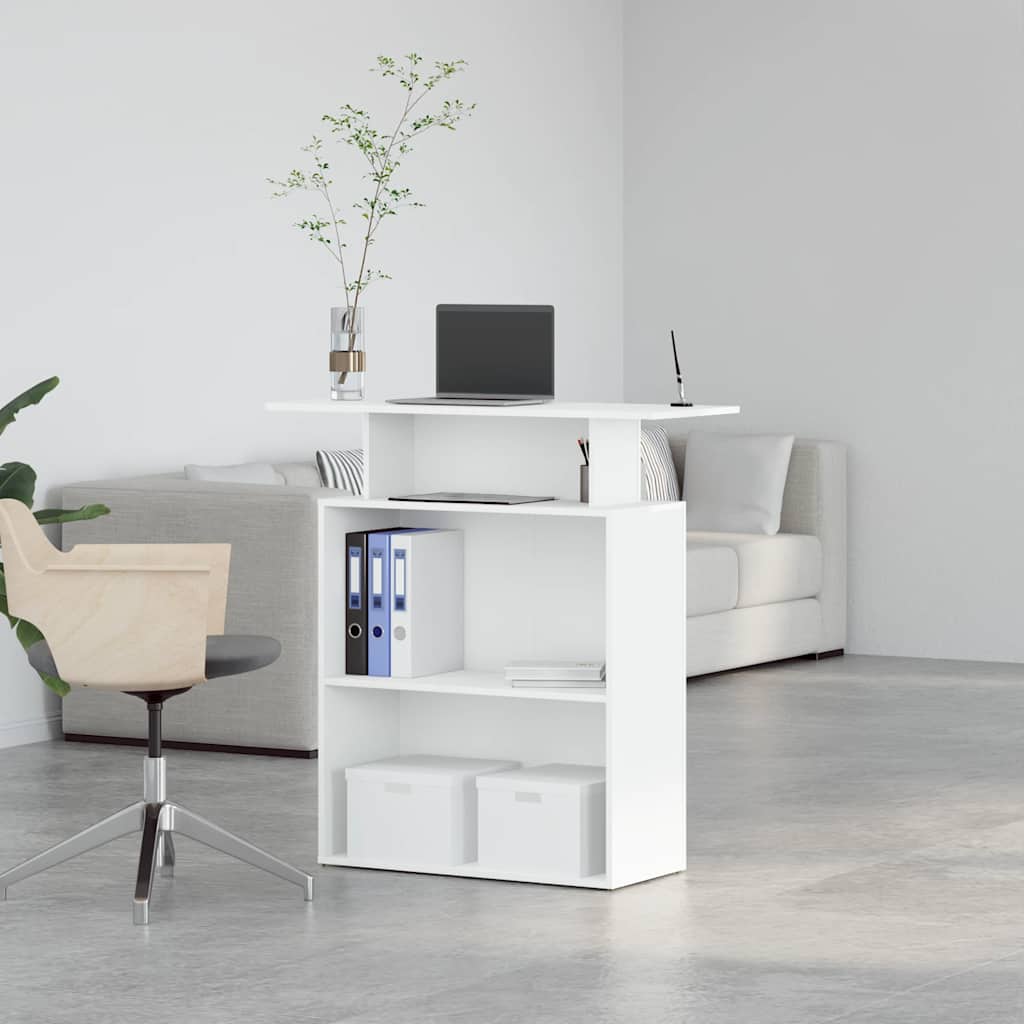 vidaXL Biurko recepcyjne białe 100x40x104 cm Drewno konstrukcyjne