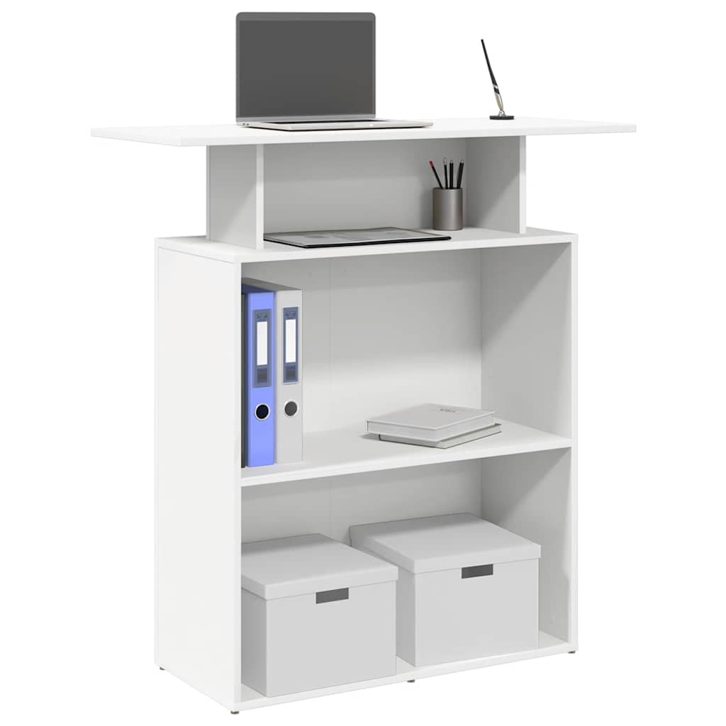 vidaXL Biurko recepcyjne białe 100x40x104 cm Drewno konstrukcyjne