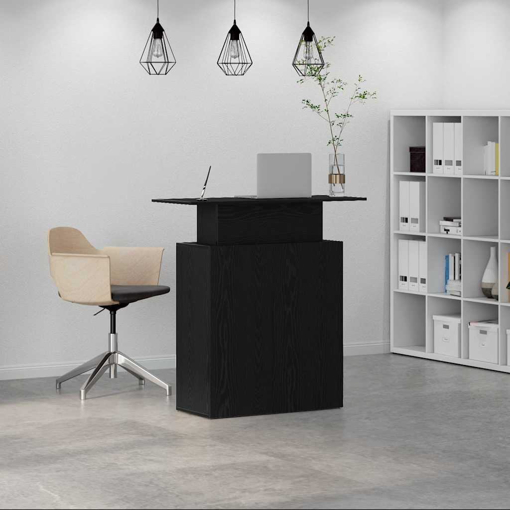 vidaXL Biurko recepcyjne czarne 100x40x104 cm Drewno konstrukcyjne