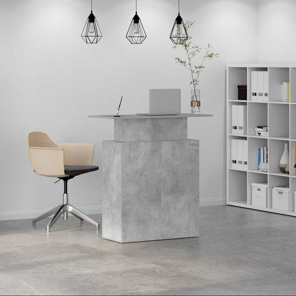 vidaXL Biurko recepcyjne betonowe szare 100x40x104 cm drewno klejone