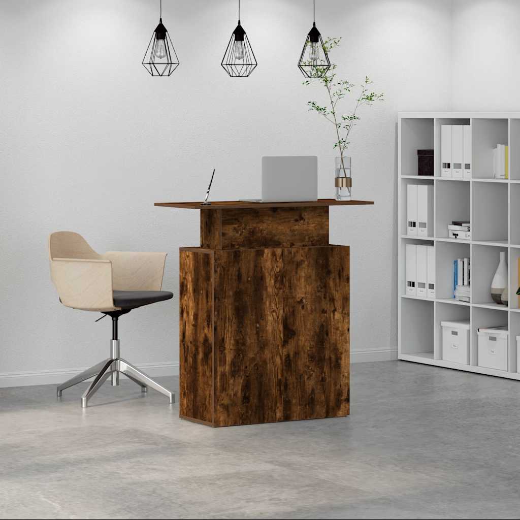 vidaXL Biurko recepcyjne dąb wędzony 100x40x104 cm Drewno klejone