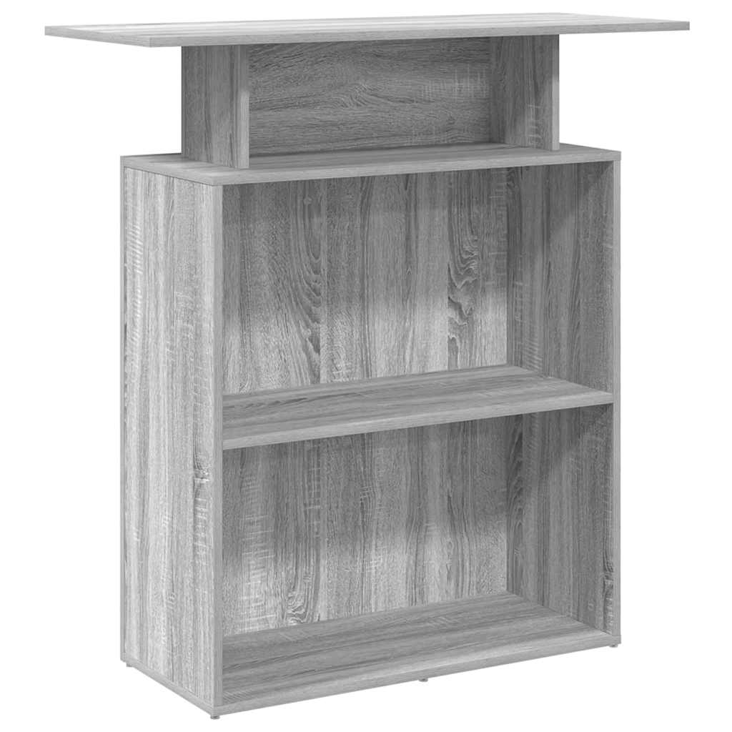 vidaXL Biurko recepcyjne szare Sonoma 100x40x104 cm Drewno klejone
