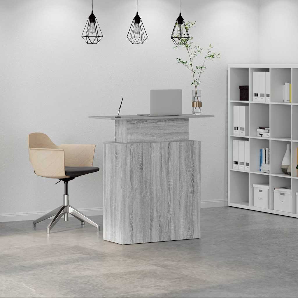 vidaXL Biurko recepcyjne szare Sonoma 100x40x104 cm Drewno klejone