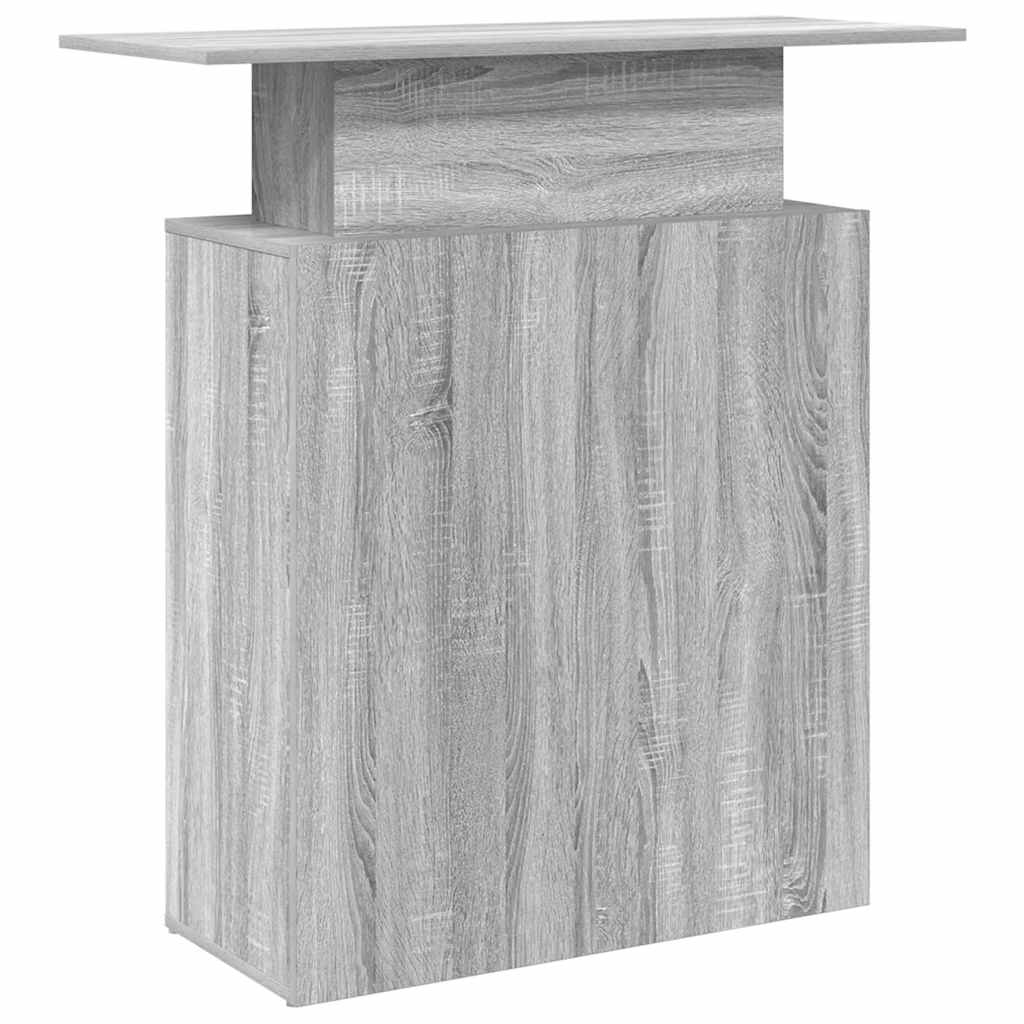vidaXL Biurko recepcyjne szare Sonoma 100x40x104 cm Drewno klejone