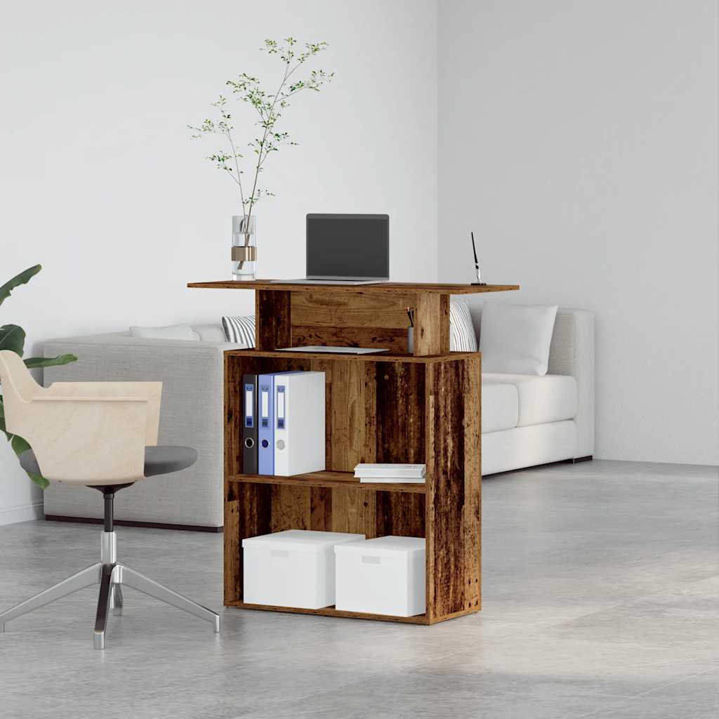 vidaXL Biurko recepcyjne Stare drewno 100x40x104 cm Drewno klejone