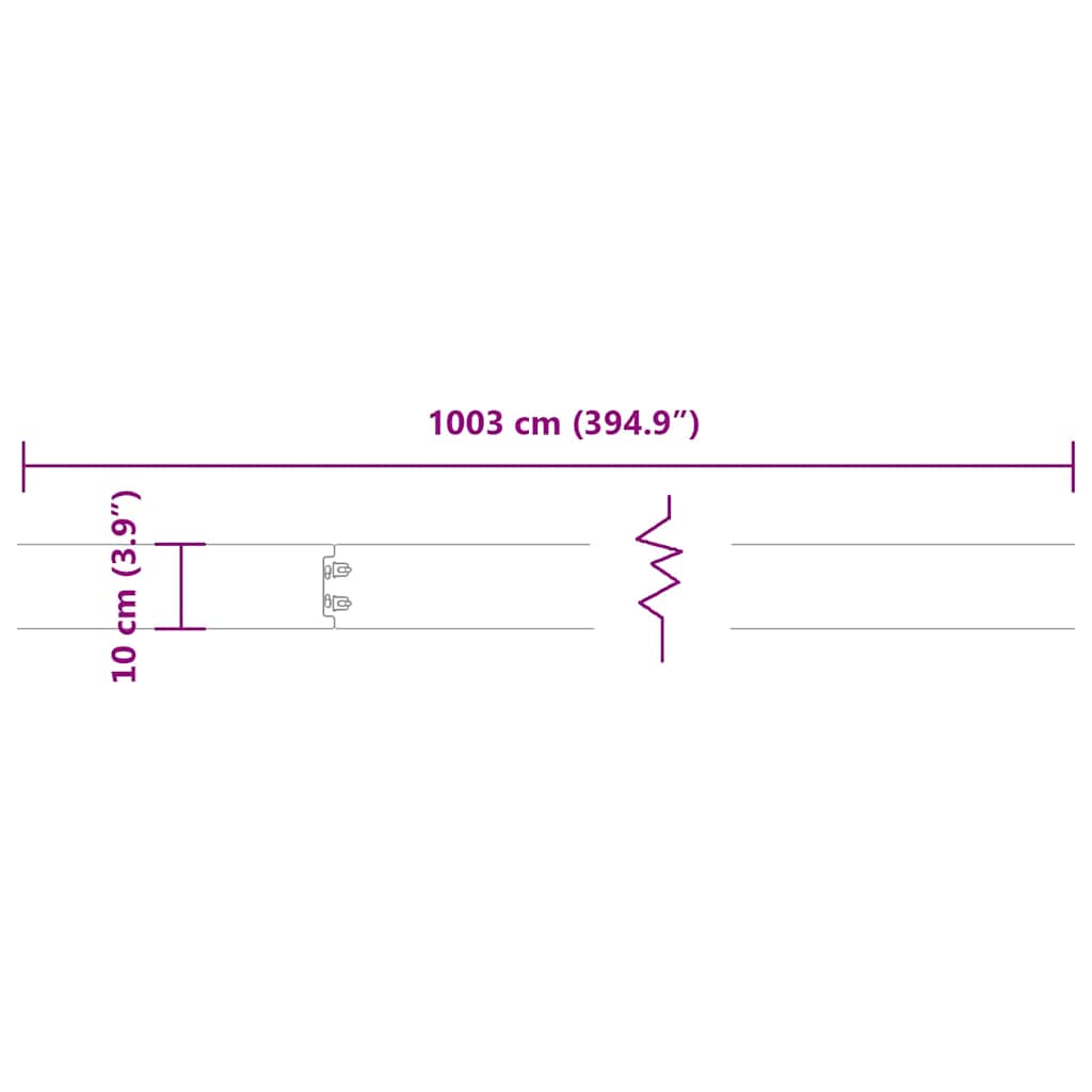 vidaXL Krawężnik do trawnika 10 szt. 10 x 103 cm Stal nierdzewna