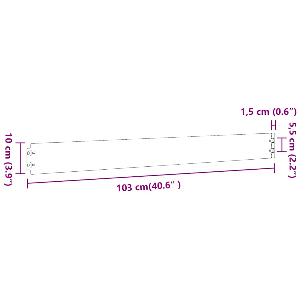 vidaXL Krawężnik do trawnika 10 szt. 10 x 103 cm Stal ocynkowana