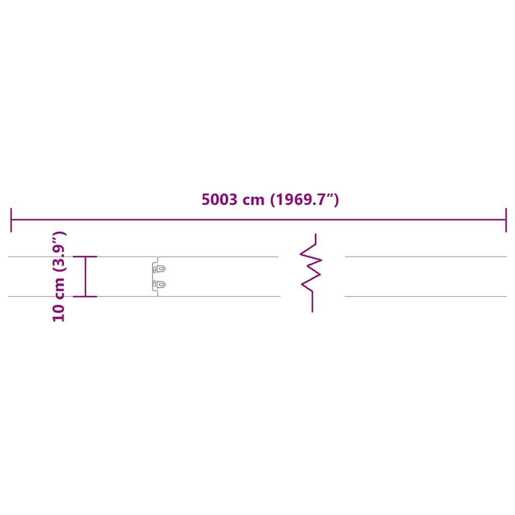 vidaXL Krawężnik do trawnika 50 szt. 10 x 103 cm Stal nierdzewna