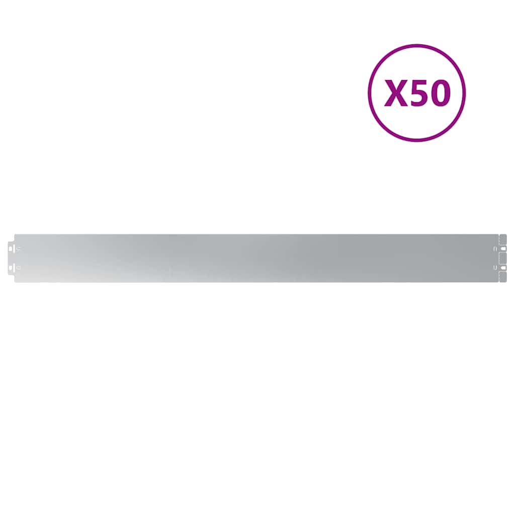 vidaXL Krawężnik do trawnika 50 szt. 10 x 103 cm Stal ocynkowana